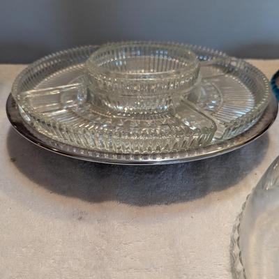 Vintage Lazy Susan Party Platter & Mesh Food Covers