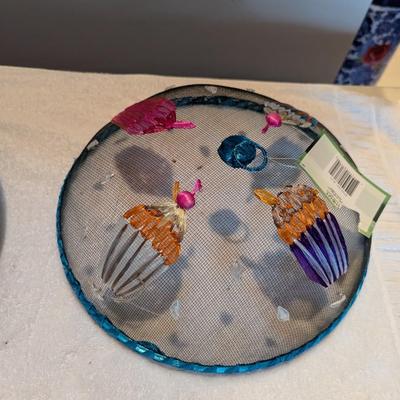 Vintage Lazy Susan Party Platter & Mesh Food Covers