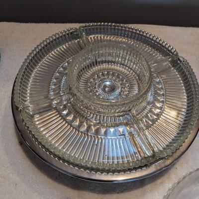 Vintage Lazy Susan Party Platter & Mesh Food Covers