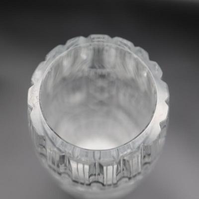 Etched Barrel Shaped Vase