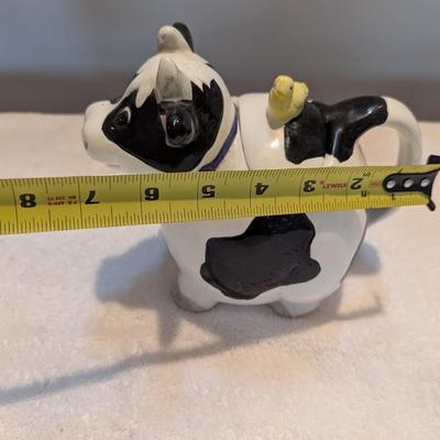 Cow Teapot With Duck Approx 7 1/2"