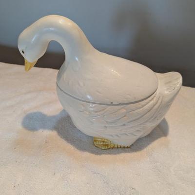 Vintage Ceramic Goose Cookie Jar