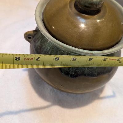 Vintage Hull Green Drip Footed Bean Pot