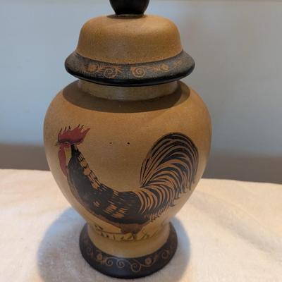 Large Farm Country Rooster Jar