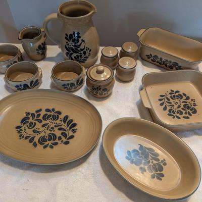 Pfaltzgraff Folk Art Stoneware Serving Pieces