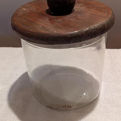 Glass Cookie Jar With Wooden Lid