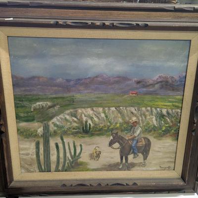 1969 Nemeroff Cowboy Painting 31" x 28 1/4"