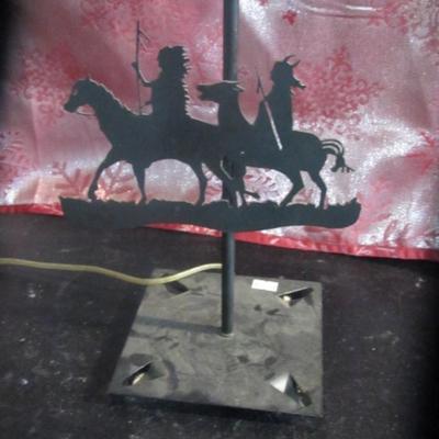 Metal Silhouette Cowboy Table Lamp