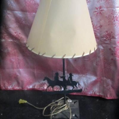 Metal Silhouette Cowboy Table Lamp