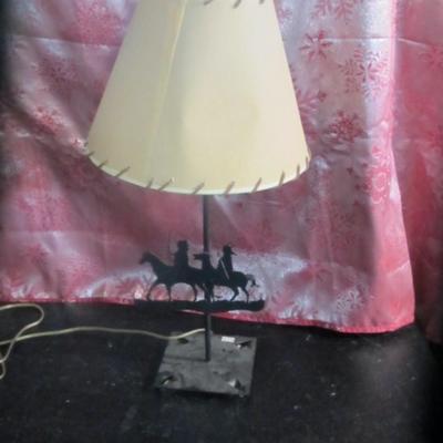 Metal Silhouette Cowboy Table Lamp