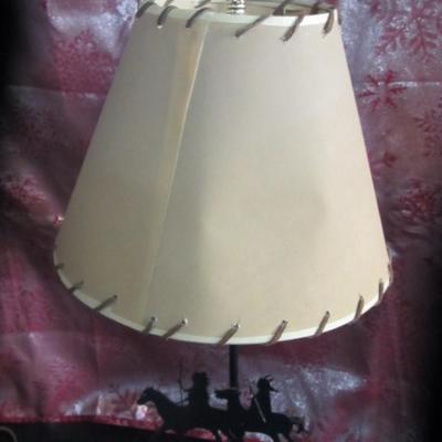 Metal Silhouette Cowboy Table Lamp