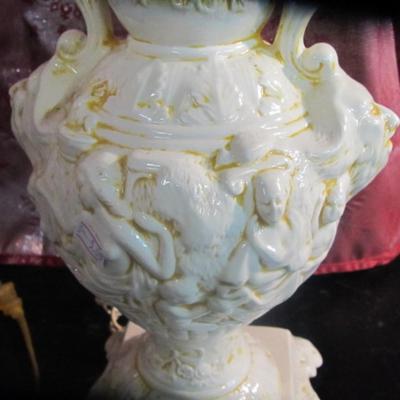 Pair Of Crystal Lamps & Milk Glass Lamp