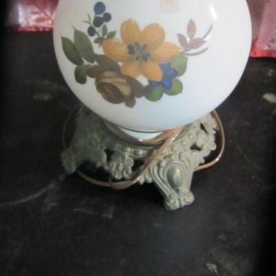 Vintage Floral Round Glass Globe