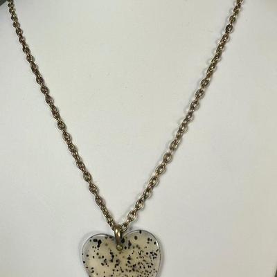 Vintage heart shaped Agate pendant necklace
