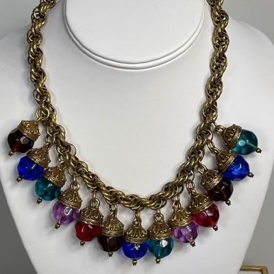 Vintage Les Bernard Glass beads necklace