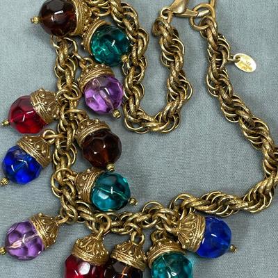 Vintage Les Bernard Glass beads necklace