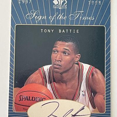 Denver Nuggets Tony Battie 1997-98 SP Authentic signed trading card