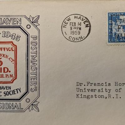 Centennial Of New Haven Postmaster's First Day Cover