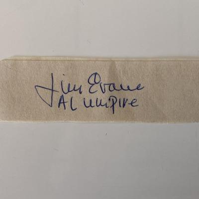 Umpire Jim Evans original signature 
