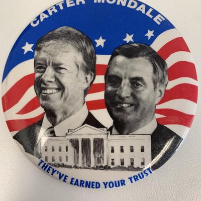 Carter Mondale They've Earned Your Trust pin