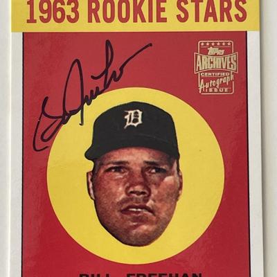 Detroit Tigers Bill Freehan signed Topps Archives 1963 Rookie Stars trading card