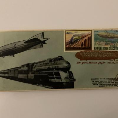 Romantic Era of Dirigibles and Trains - First Day Cover - ZMC-2 U.S. Navy Blimp & Passenger Train Congressional - 1983