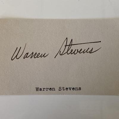 Warren Stevens original signature 