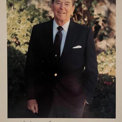 Ronald Reagan facsimile signed photo. 