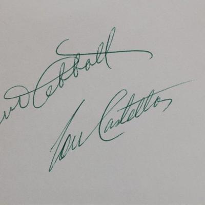 Bud Abbott and Lou Costello signed slip
