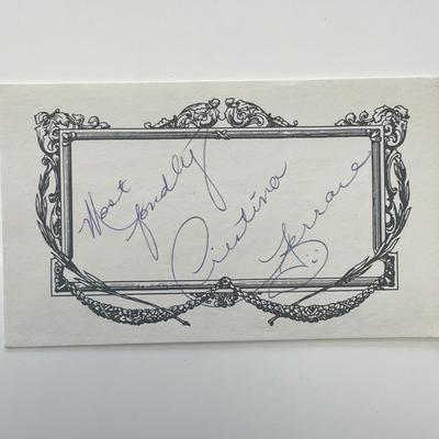 Cristina Ferrare original signature