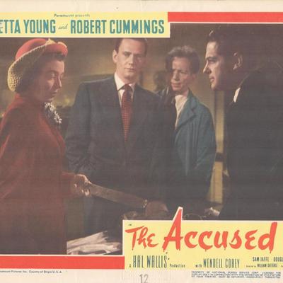 The Accused 1948 original vintage lobby card