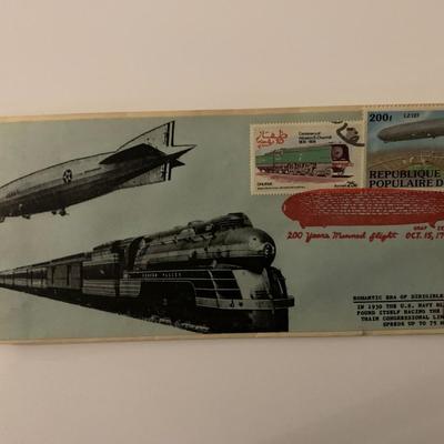 Romantic Era of Dirigibles and Trains - First Day Cover - ZMC-2 U.S. Navy Blimp & Passenger Train Congressional - 1983