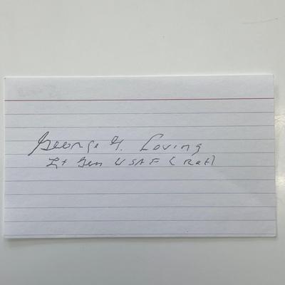 USAF General George G. Loving Jr. original signature