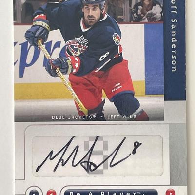 Columbus Blue Jackets Geoff Sanderson 2005 Upper Deck signed trading card 