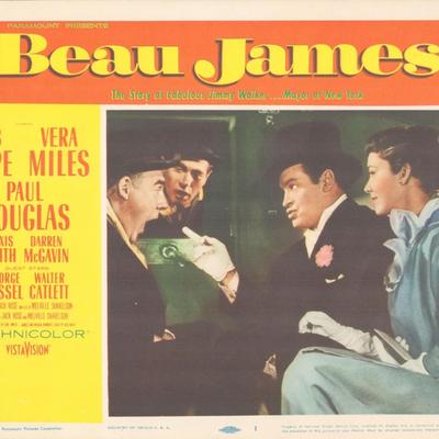 Beau James  1957 original vintage lobby card