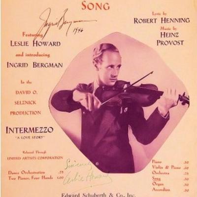 Leslie Howard and Ingrid Bergman signed sheet music
