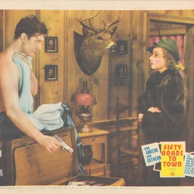 Fifty Roads to Town 1937 original vintage lobby card