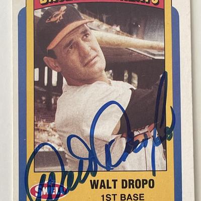 Orioles Walt Dropo signed Swell Baseball Greats #57 trading card