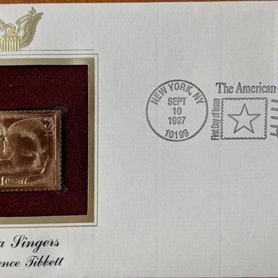 Opera Singers Lawrence Tibbett Gold Stamp Replica First Day Cover