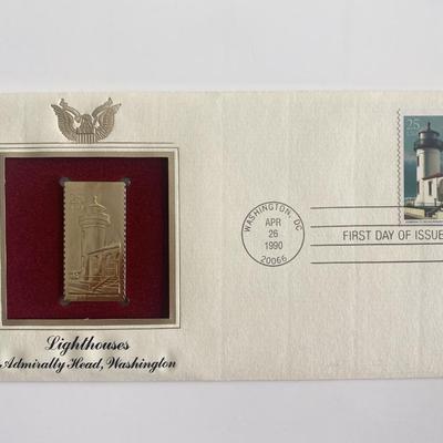 Lighthouses Admiralty Head, Washington Gold Stamp Replica First Day Cover