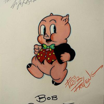 Bob Clampett, Friz Freleng & Mel Blanc signed sketch
