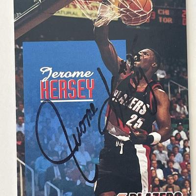 Portland Trail Blazers Jerome Kersey 1992-93 SkyBox #203 signed trading card