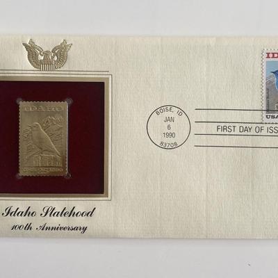  Idaho Statehood 100th Anniversary Gold Stamp Replica First Day Cover