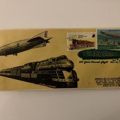 Romantic Era of Dirigibles and Trains - First Day Cover - ZMC-2 U.S. Navy Blimp & Passenger Train Congressional - 1983