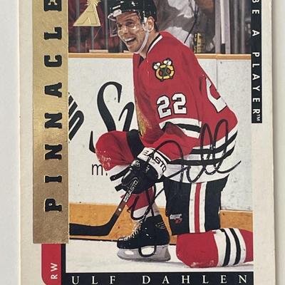 Chicago Blackhawks Ulf Dahlén 1997 Pinnacle #35 signed trading card 