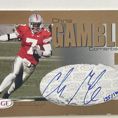 Ohio State Buckeyes Chris Gamble signed 2004 Sage trading card
