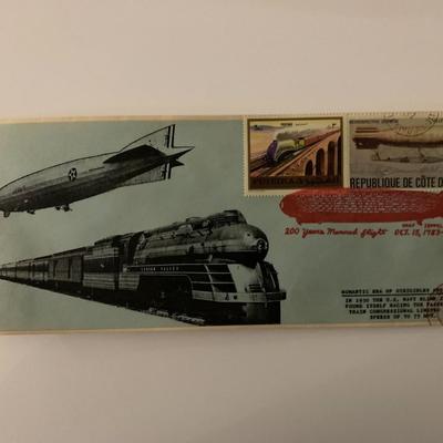 Romantic Era of Dirigibles and Trains - First Day Cover - ZMC-2 U.S. Navy Blimp & Passenger Train Congressional - 1983