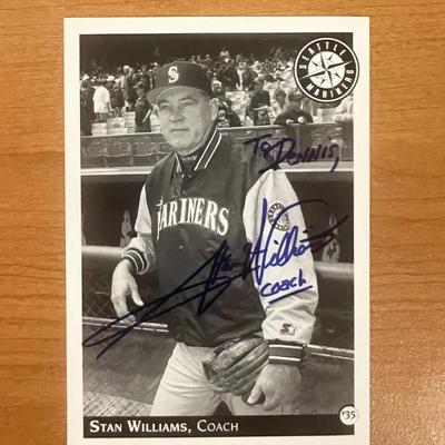 1998-99 Seattle Mariners Coach Stan Williams Signed Photo