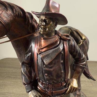 LOT 4B: 2015 Bradford Exchange John Wayne: Legend of the West Cold-Cast Bronze Masterpiece Sculpture A0058 (13”)