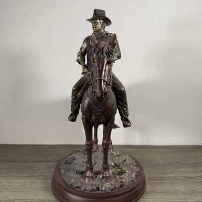 LOT 5B: 2014 Bradford Exchange John Wayne Cold-Cast Bronze Masterpiece Sculpture #781/5000 (17”)